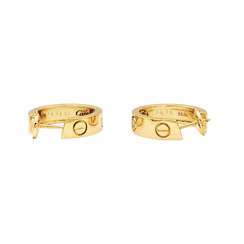 Cartier Boucles Oreilles Diamant Acier Inoxydable - Or