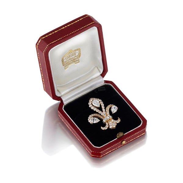 Cartier Or Broches Fleurs Acier Inoxydable