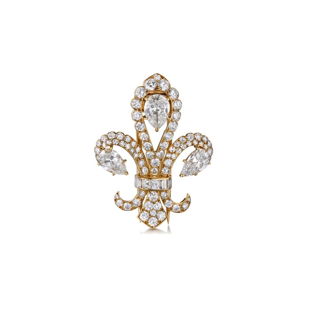 Cartier Or Broches Fleurs Acier Inoxydable