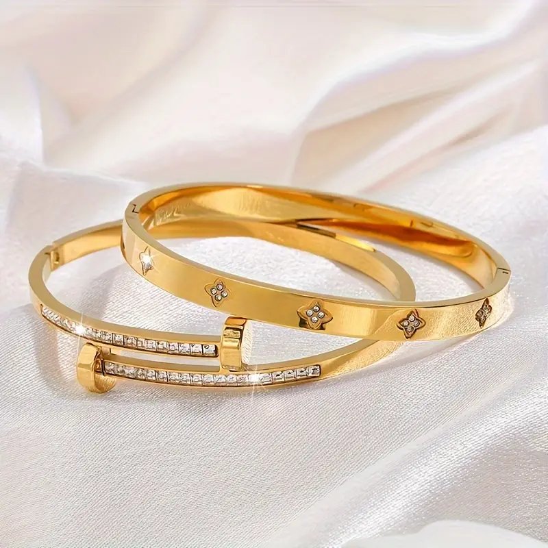 Cartier Or Ensembles Collier Bracelet Et Bague Acier Inoxydable