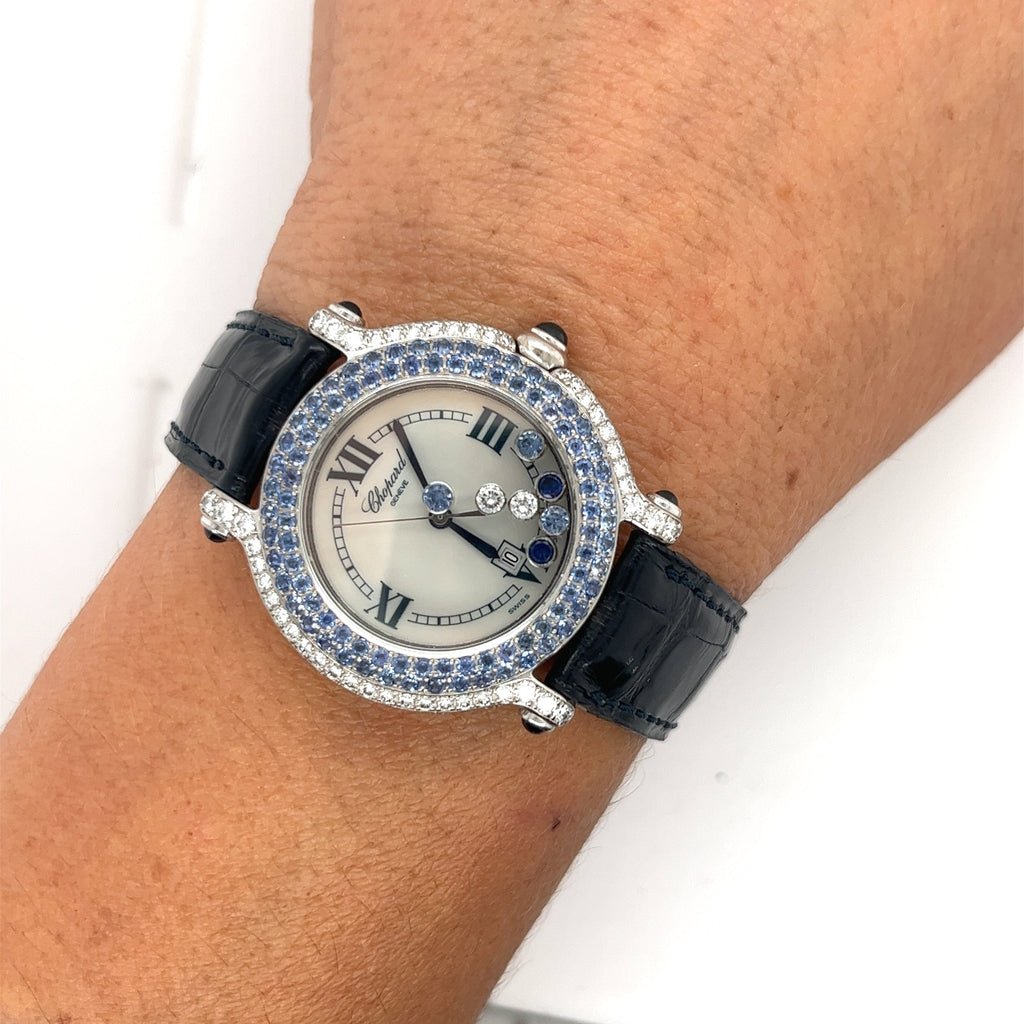 Chopard Bleu Ensembles Collier Et Bague Cuir Veritable