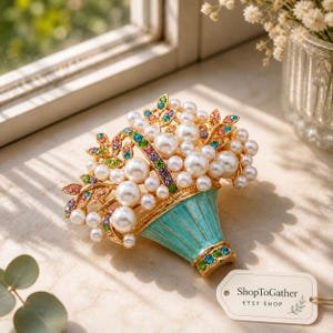 Elegant Broches Perles Or 18K Pandora