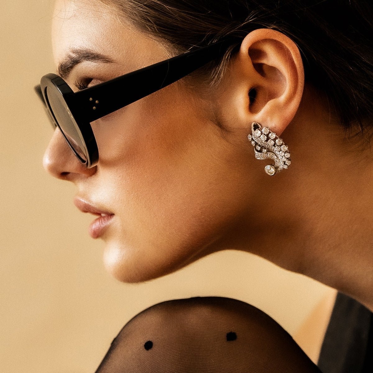 Minimaliste Boucles Doreilles En Diamant Titane Bulgari