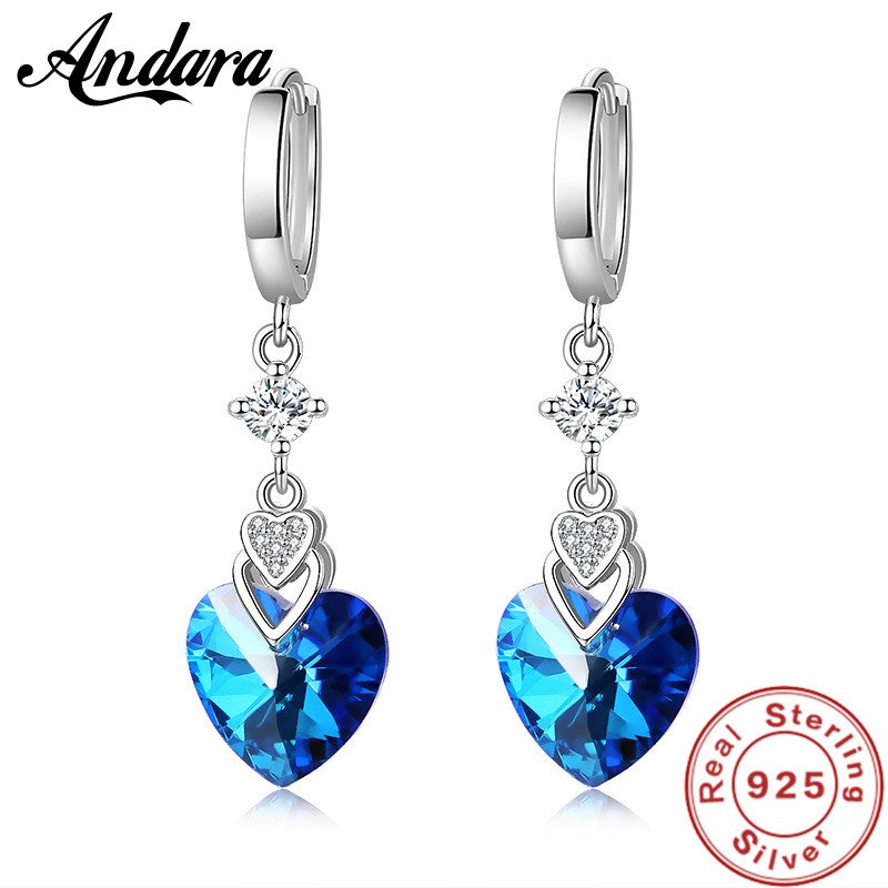 Moderne Boucles Doreilles En Diamant Argent 925 Swarovski