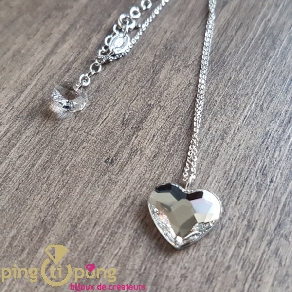 Moderne Pendentifs Coeur Blanc - Swarovski