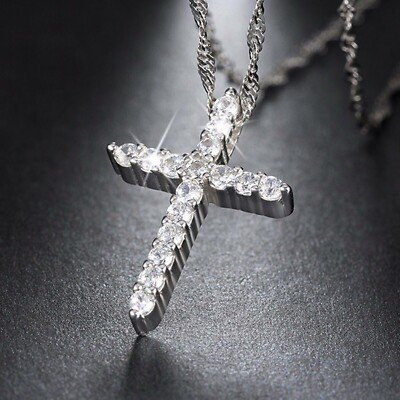 Pandora Emeraude Pendentifs Croix Argent 925