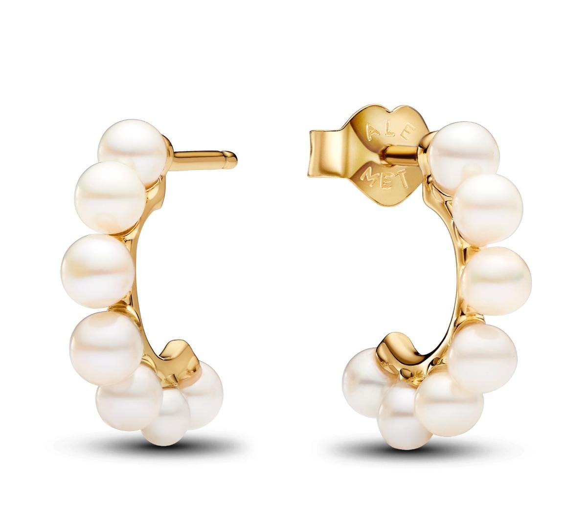 Pandora Noir Creoles Or 18K