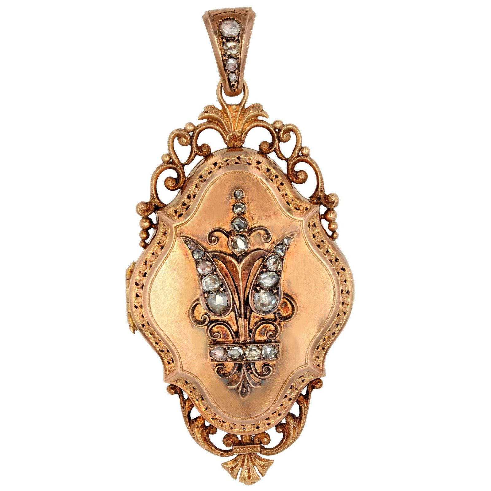 Pendentifs Diamant Plaque Or Vintage Tiffany