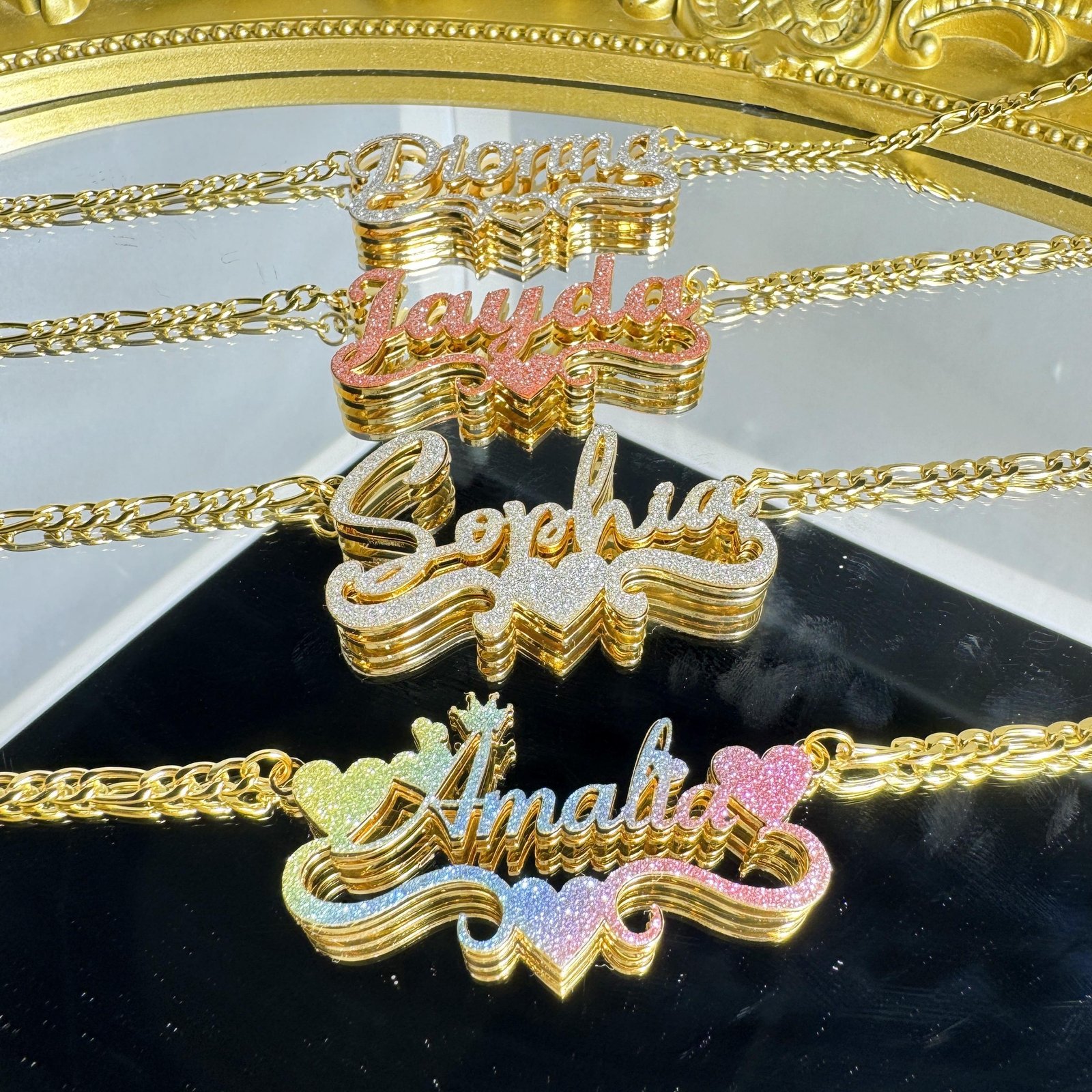 Pendentifs Initiales Plaque Or Vintage Tiffany