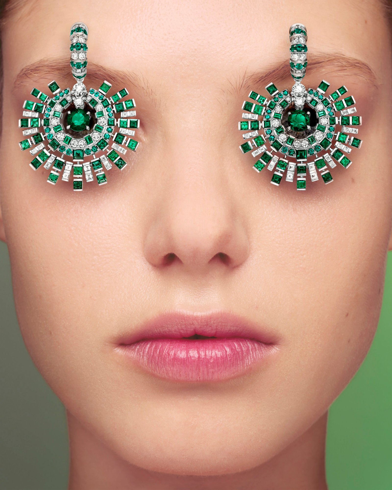 Piaget Boucles Doreilles En Diamant Perle - Vert