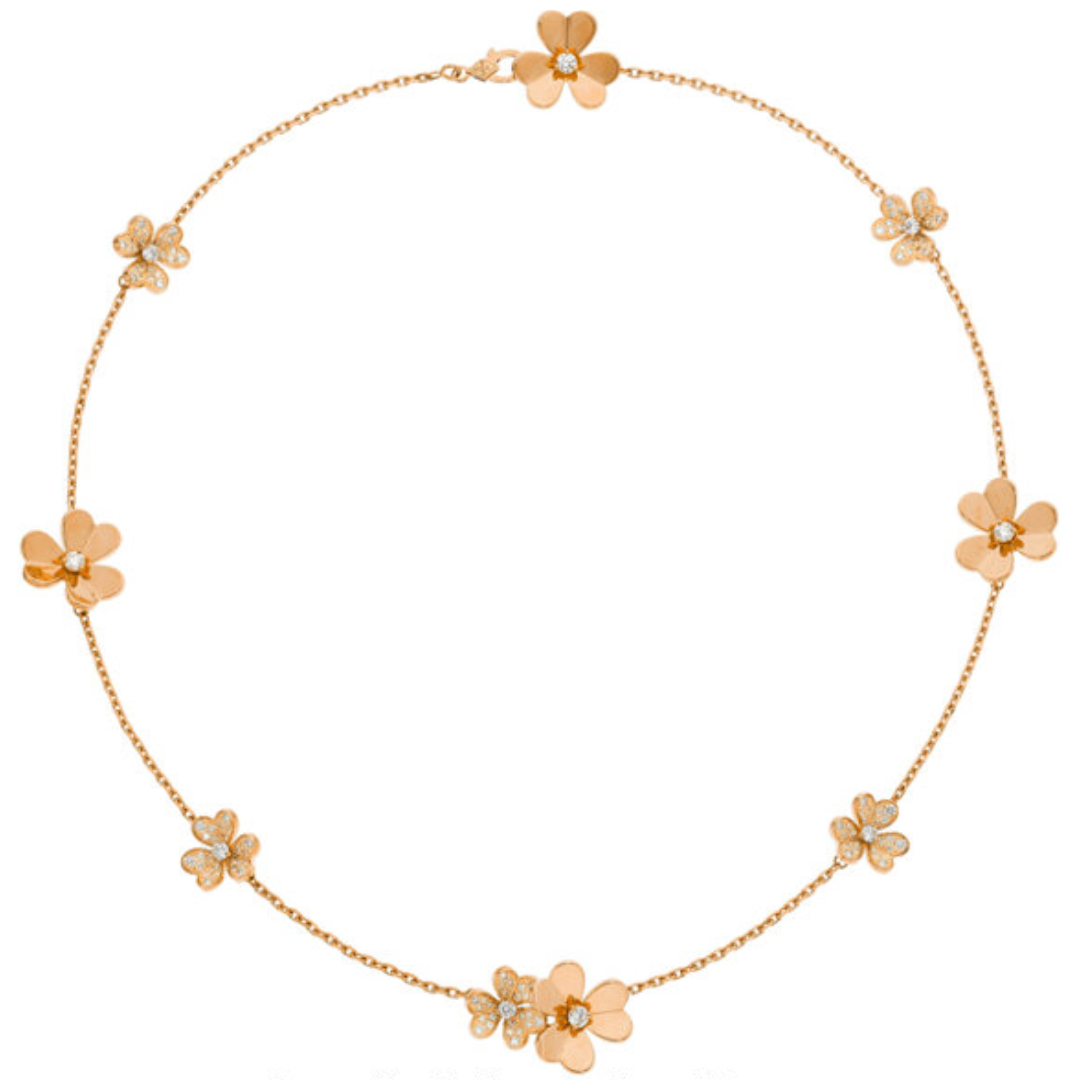Romantique Colliers Or Cristal Van Cleef