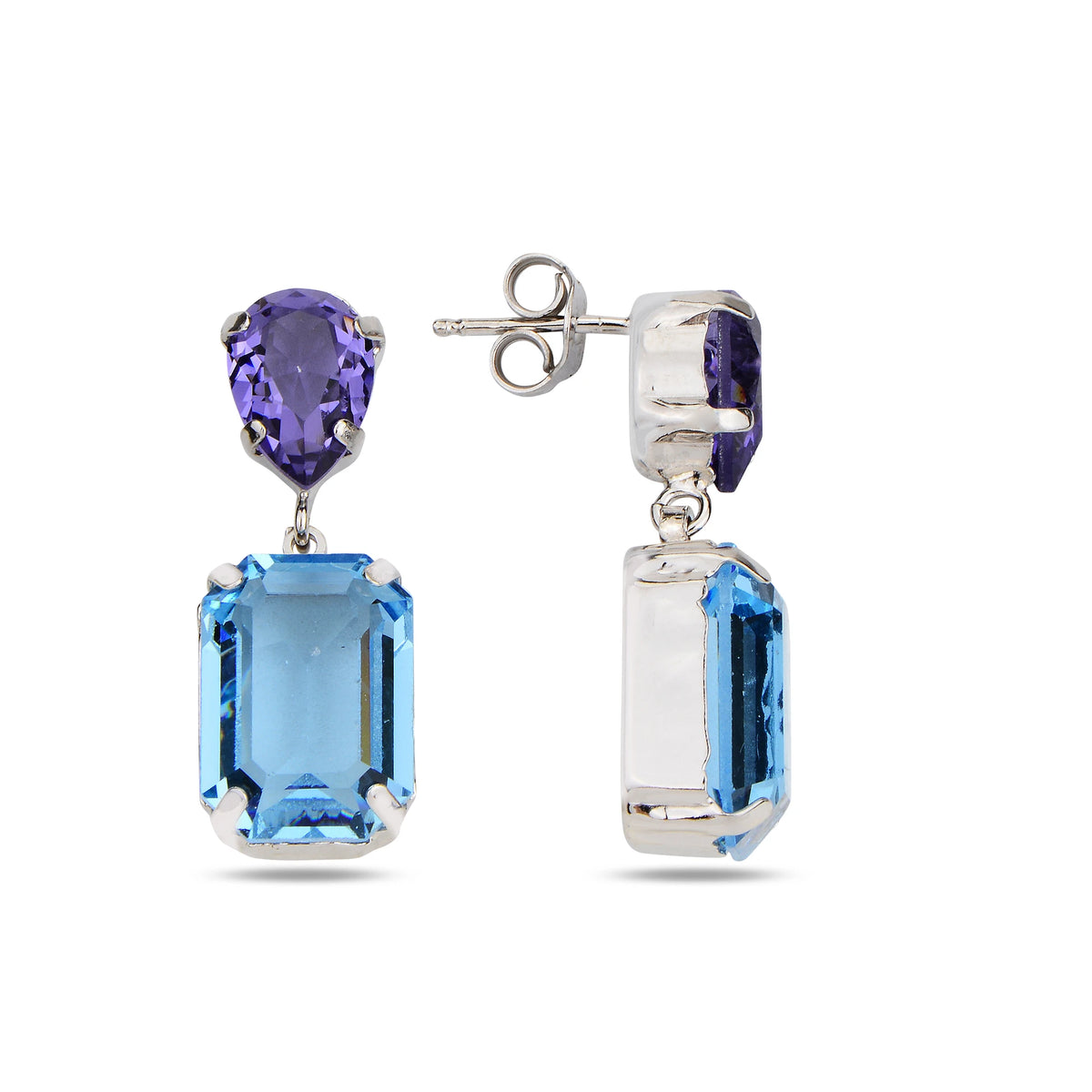 Swarovski Boucles Doreilles Pendantes Moderne - Argent 925