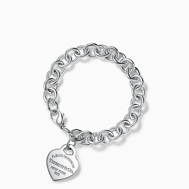 Tiffany Argent Bracelets Breloques Plaque Or