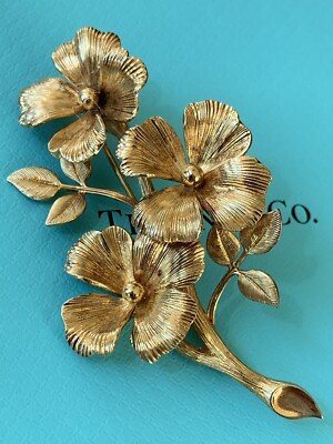 Tiffany Broches Fleurs Vintage - Plaque Or