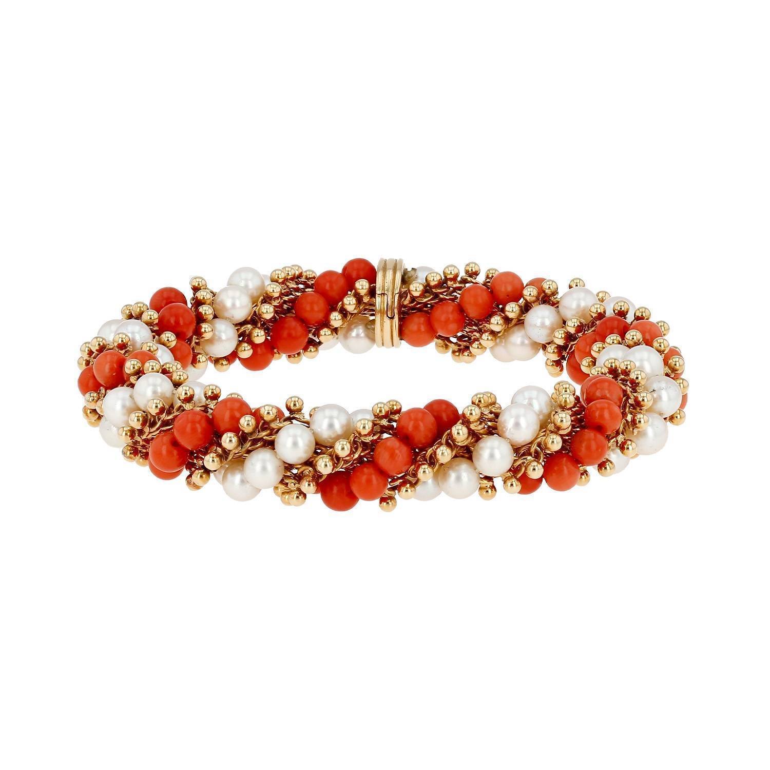 Van Cleef Bracelets De Perles Cristal - Rouge