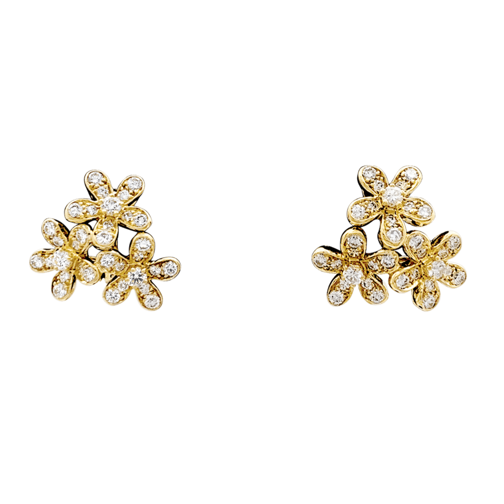 Van Cleef Rouge Boucles Doreilles En Diamant Cristal
