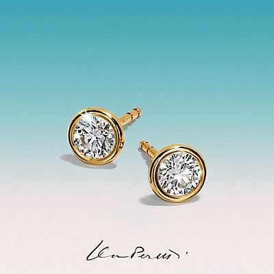 Vintage Boucles Oreilles Diamant Plaque Or Tiffany
