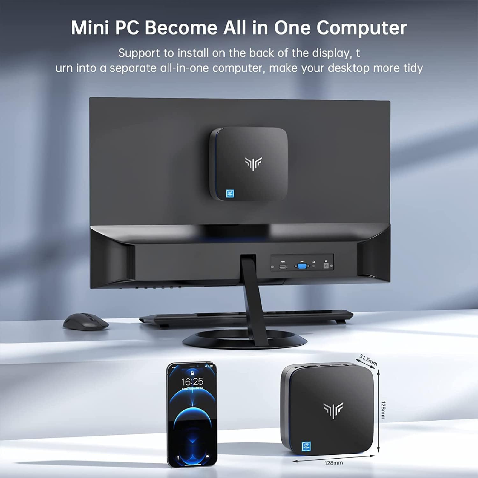 Mini PC professionnel, Intel dernière gen, évolutif, SSD, connectivité complete
