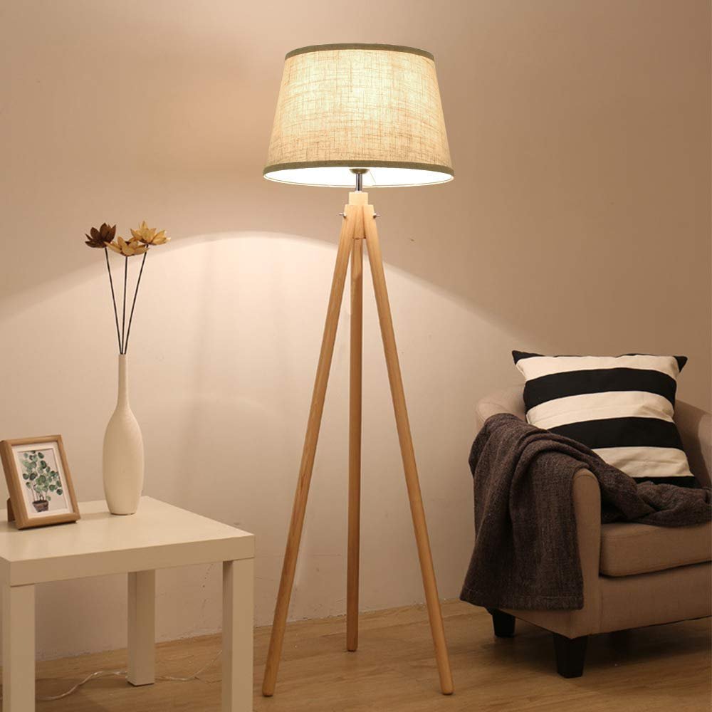 Lampadaire sur Pied Trepied Bois