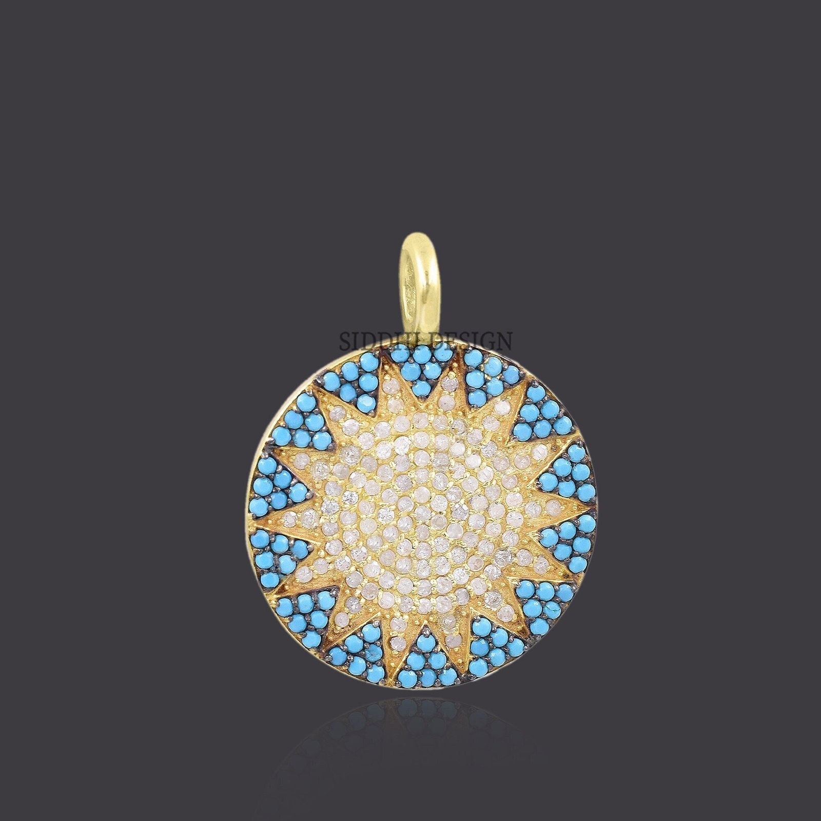 Histoire d'Or Pendentifs En Or Zirconium - Turquoise