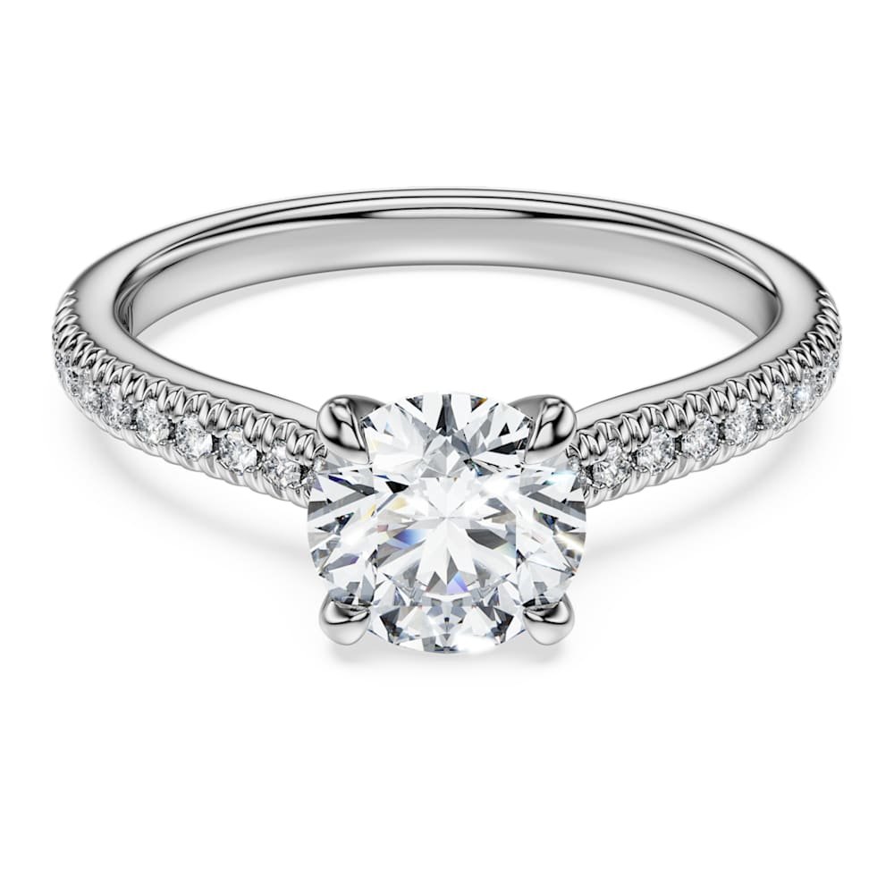 Swarovski Blanc Bagues Avec Diamants 2 Argent 925