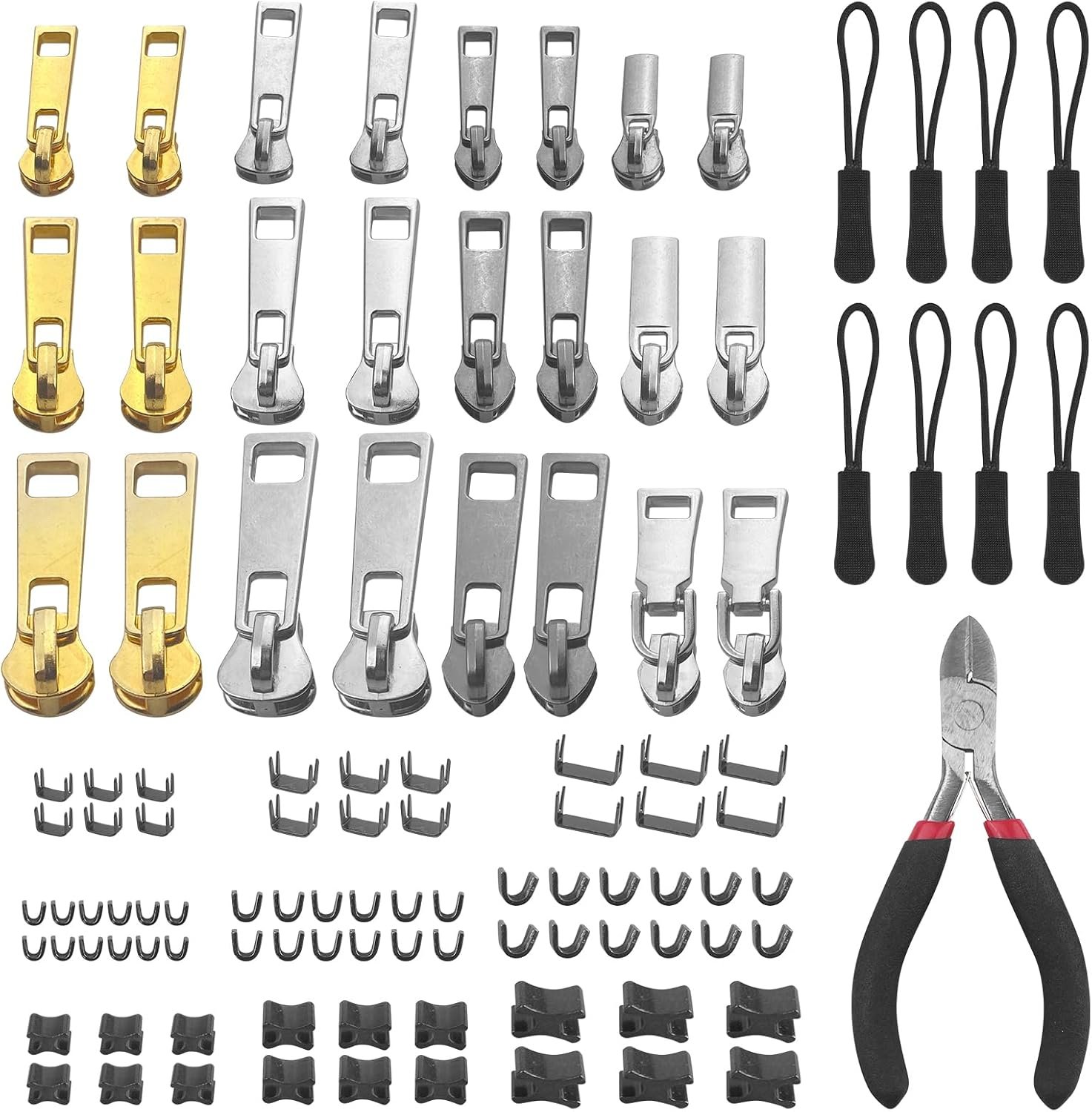 10 Pcs Metal Zipper Insert Pins Double Head Accessories ...
