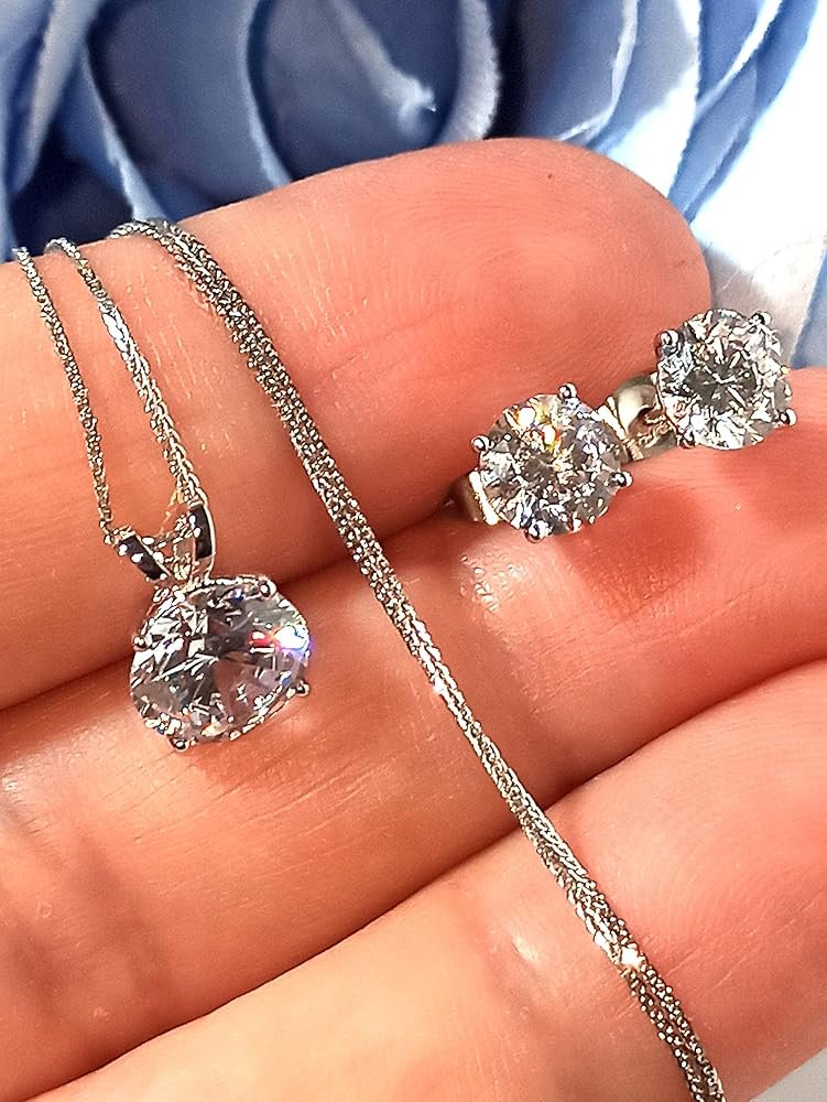 18 carats SOLID GOLD FINE ensembles bijoux diamant ...