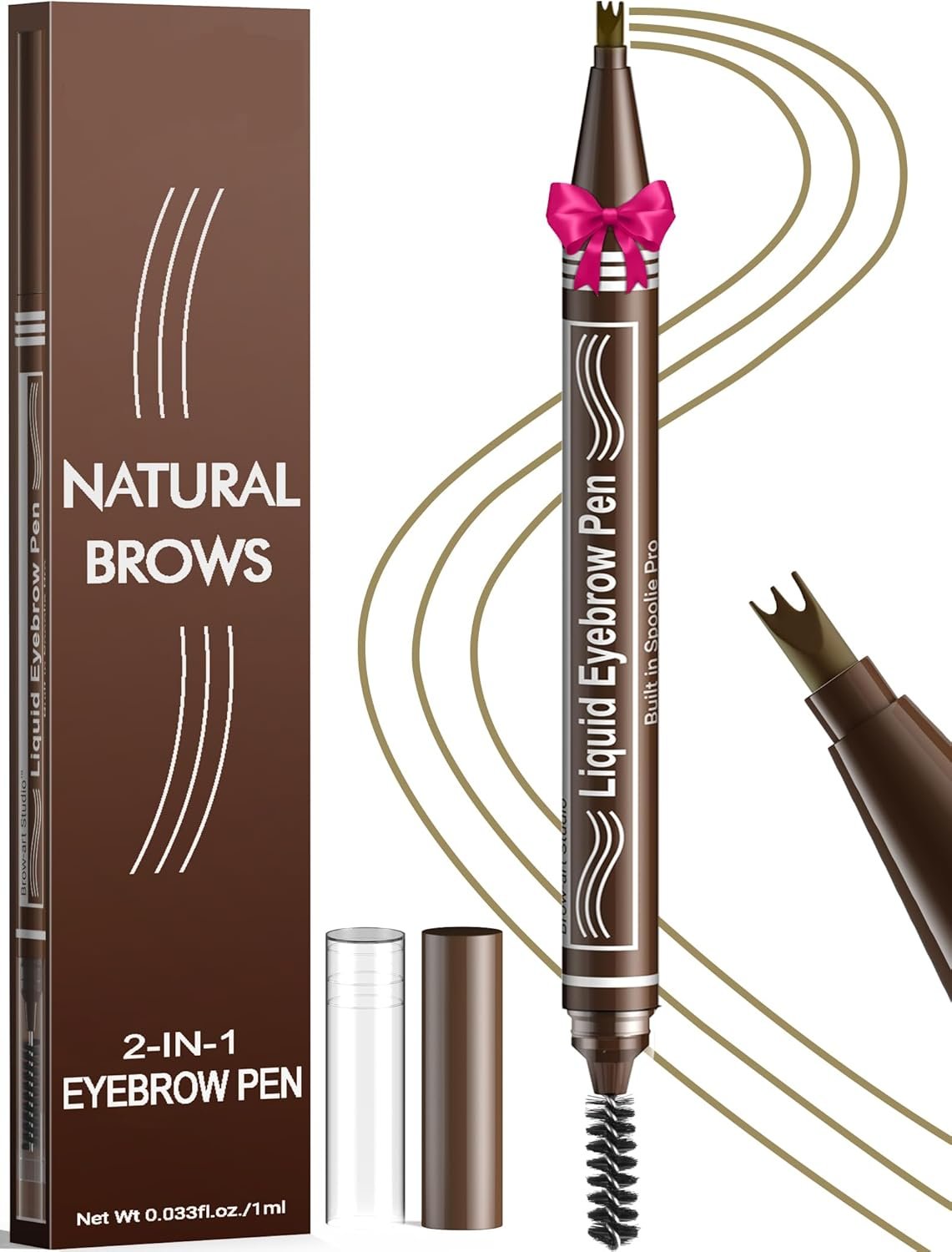 2 x Microblading Eyebrow Pencil with Four Fork Tips, Natural, Stain ...