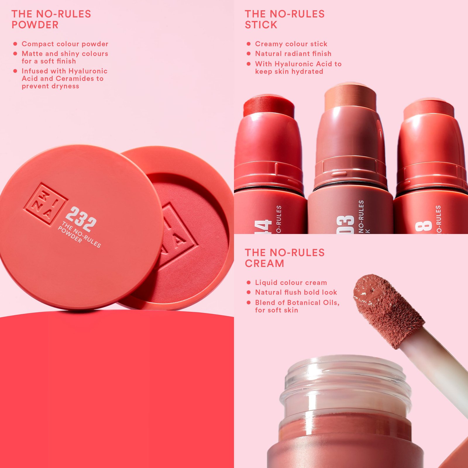 3INA MAKEUP - The No-Rules Powder 362 - Rose