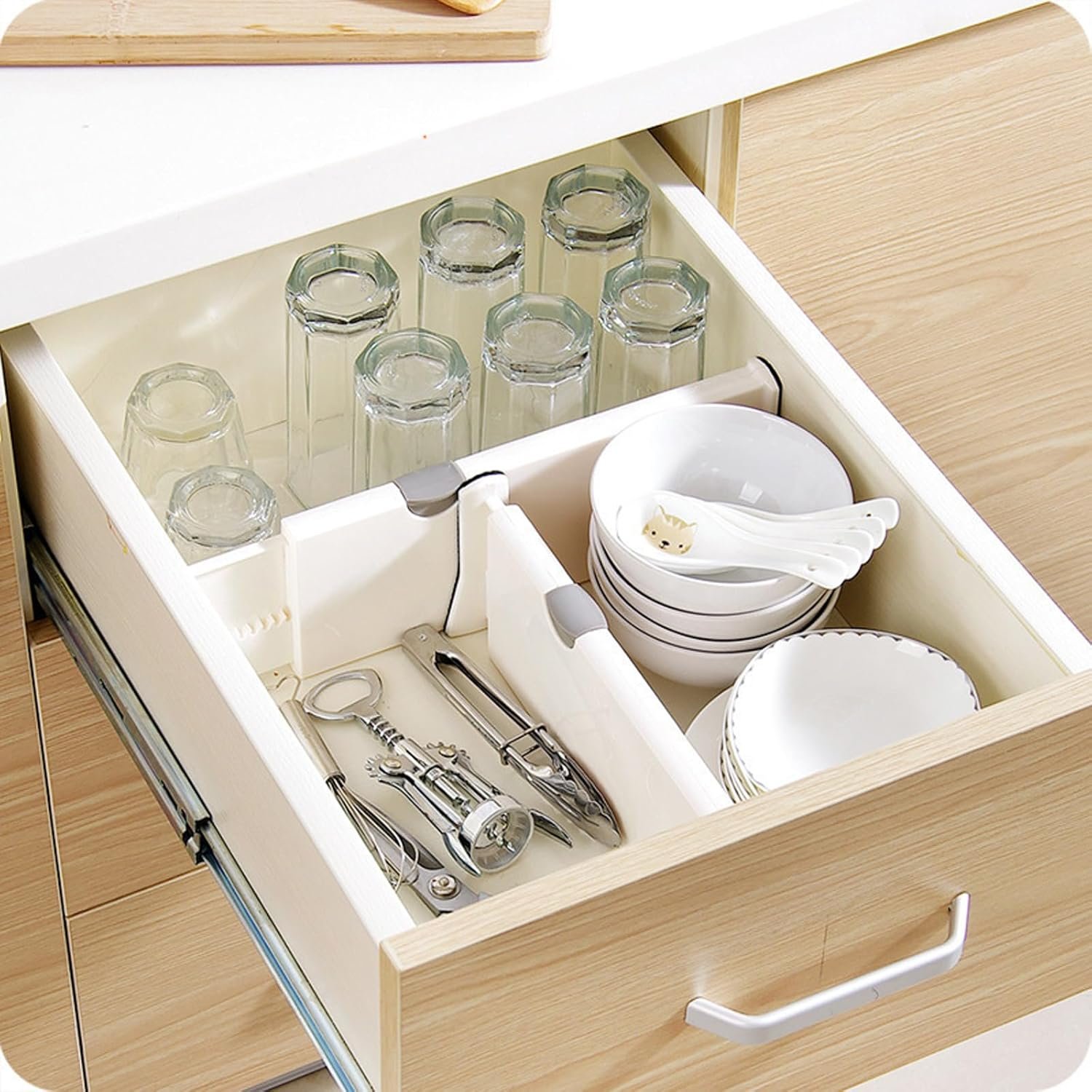 4 Pack Adjustable Drawer Dividers 4 Inch High, Expandable 11-17 ...
