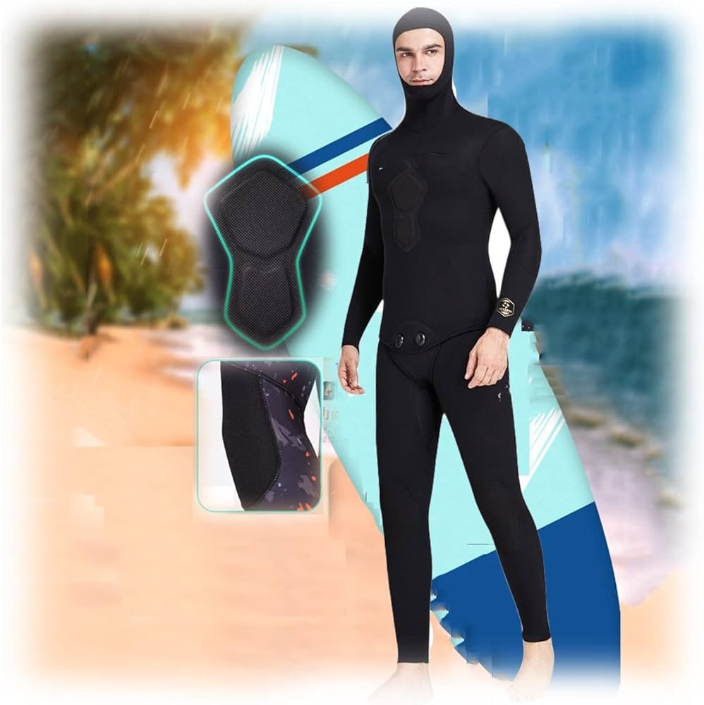 7MM Scuba Wetsuits For Men Cold Water Waterproof 2 Piece Set ...