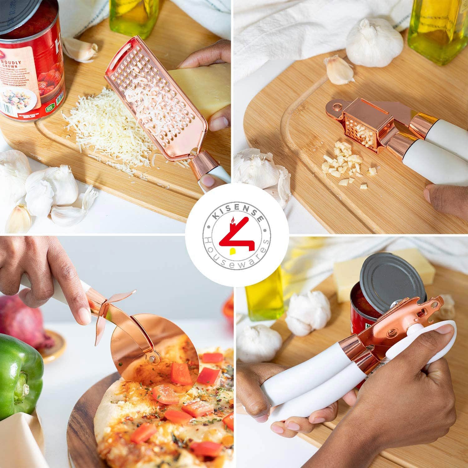 7pcs Kitchen Utensils Set Pizza Cutter Can Opener Peeler Whisk ...