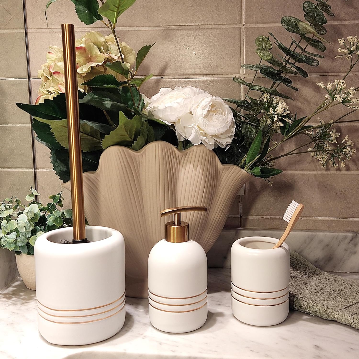Ensemble d'Accessoires de Salle de Bain de Luxe, 3 pièces Set ...
