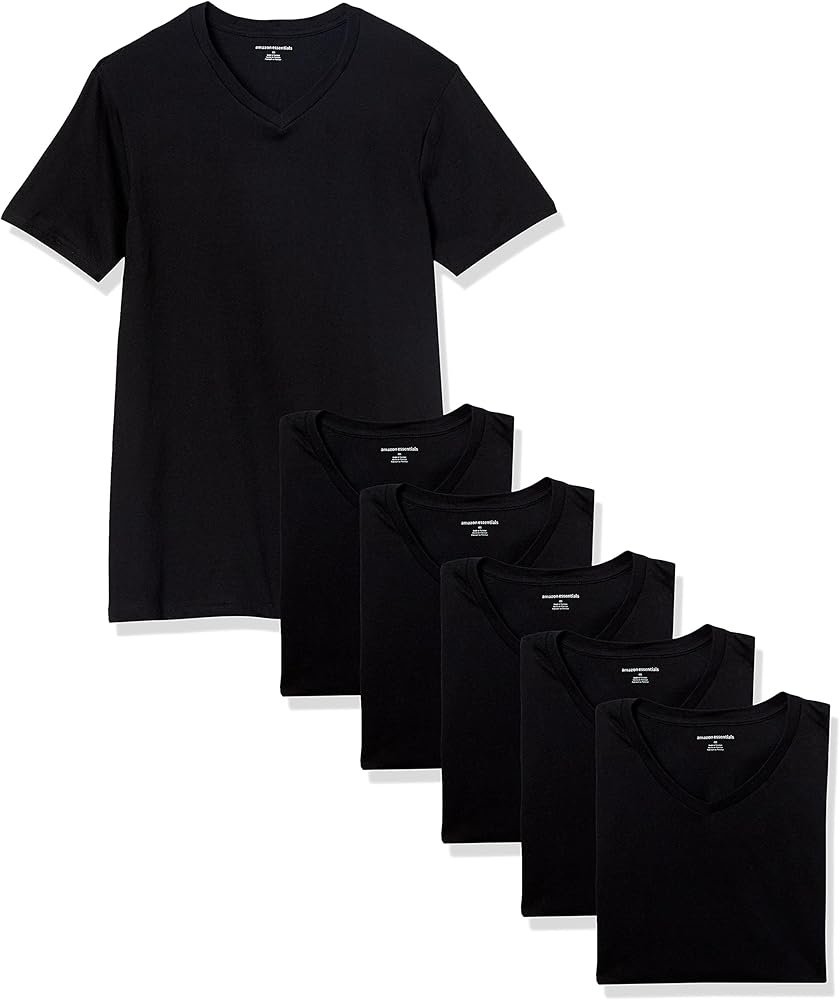 Amazon Essentials Men's Cotton Breathable V Neck Undershirt 6 Pack