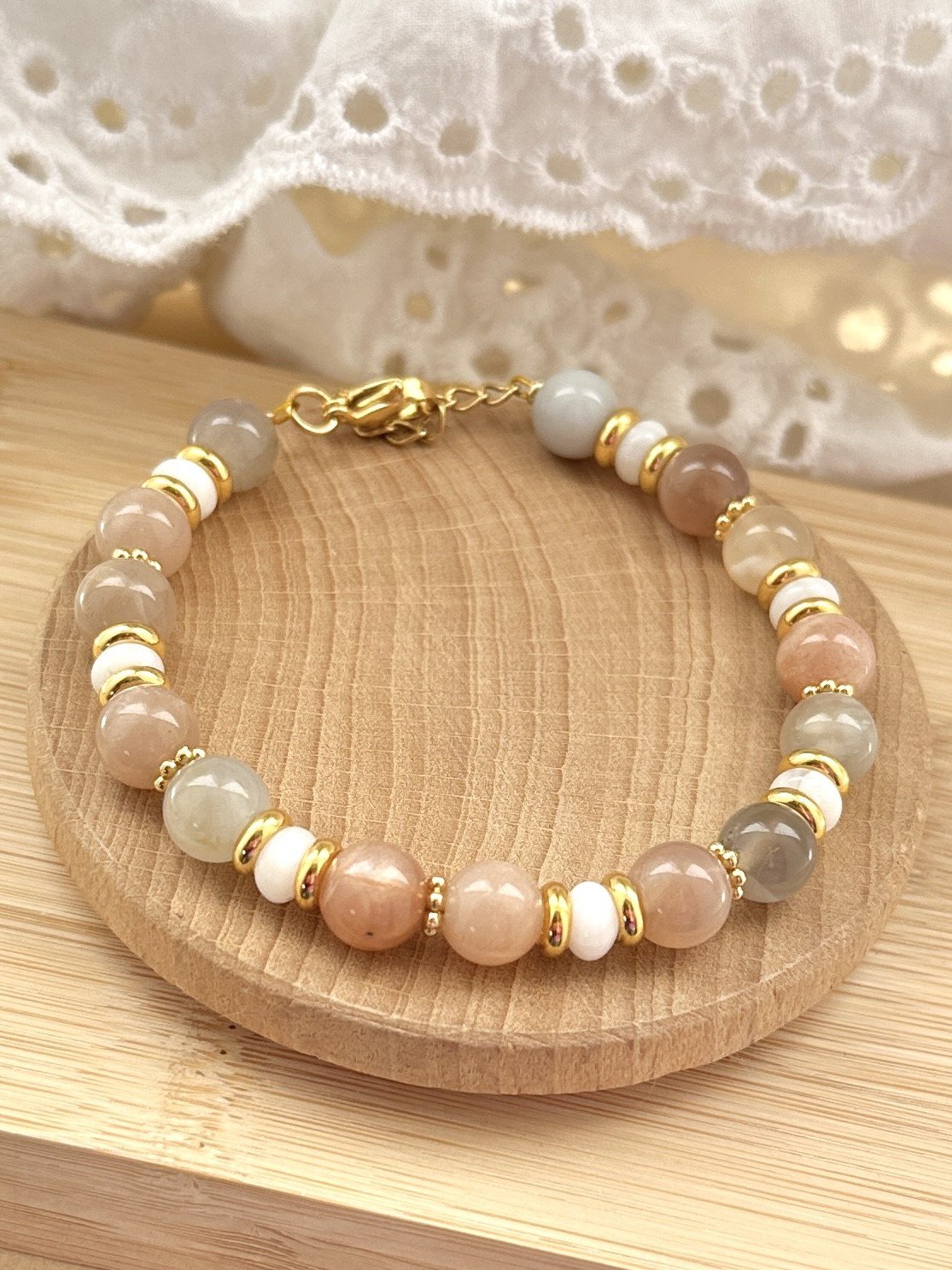 Bracelets de perles Blanc