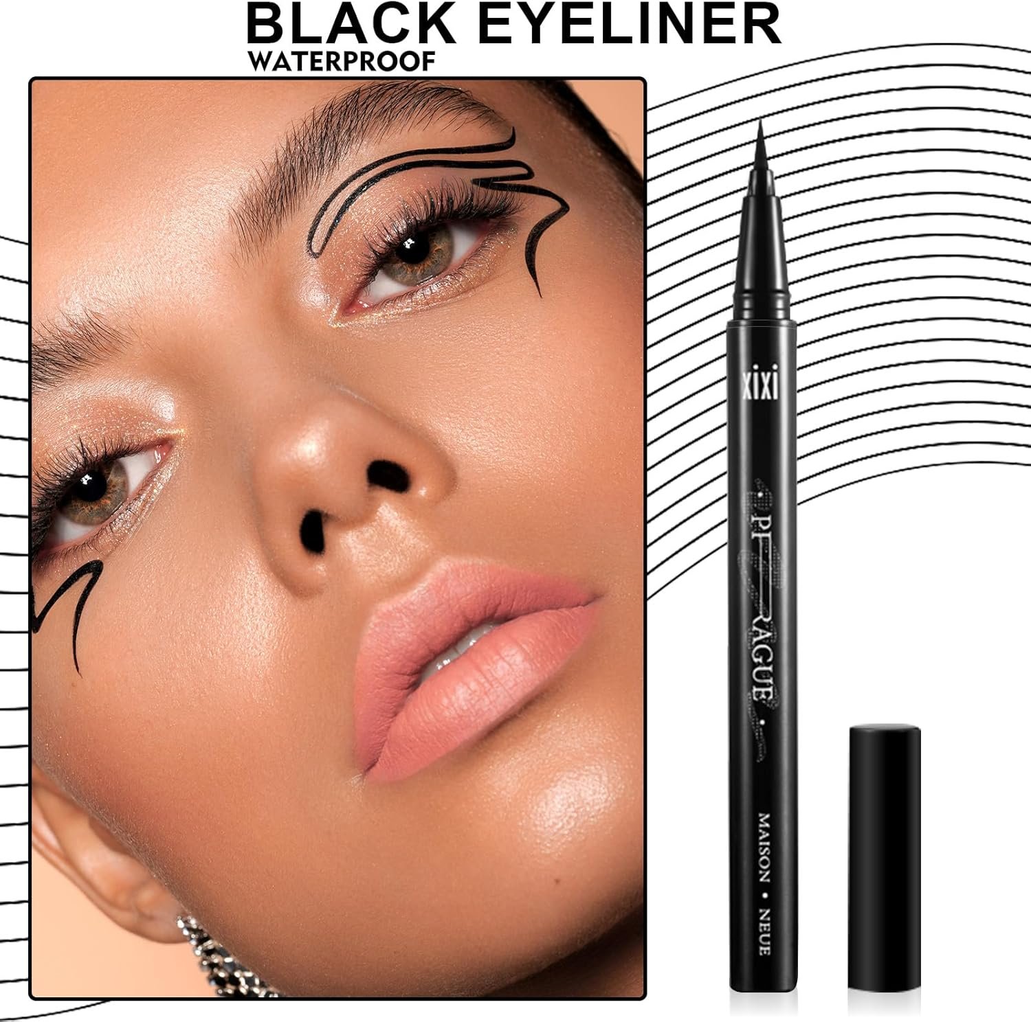 Eyeliner Pencil Pen Liquid Eyeliner Precision Quick Drying, Black ...