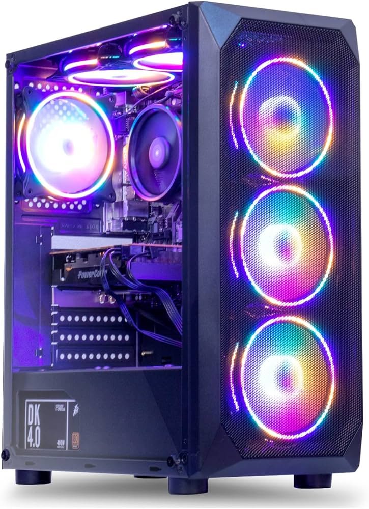 MXZ Gaming PC Desktop Computer, AMD Ryzen 5 5600 3.7GHz, GeForce RTX 4060 ... YAWYORE Gaming PC Desk
