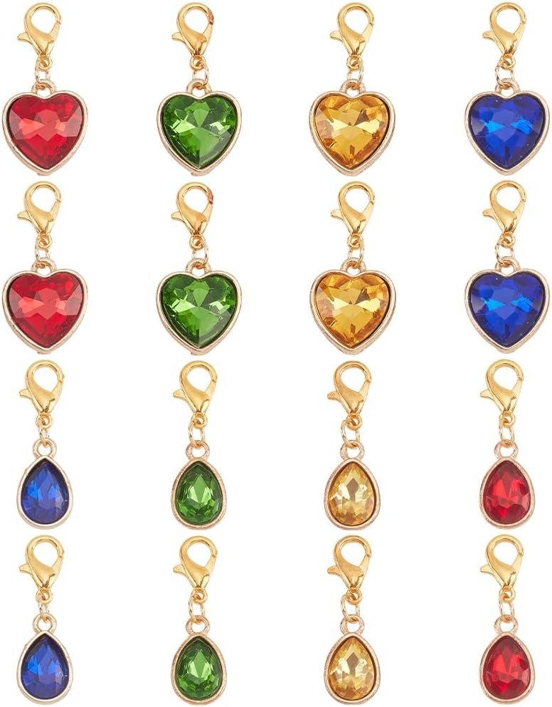 PH PandaHall 16pcs Pendentifs Coeur Breloques, Pendentifs en ...