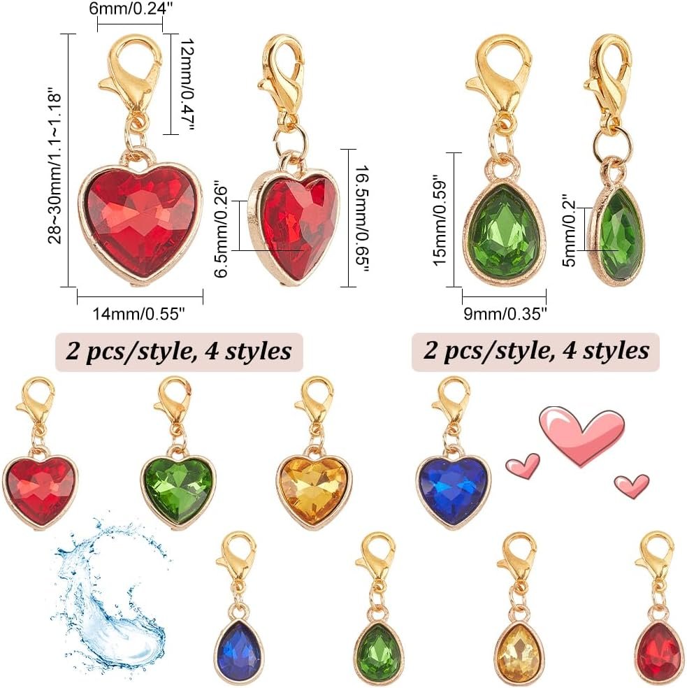 PH PandaHall 16pcs Pendentifs Coeur Breloques, Pendentifs en ...