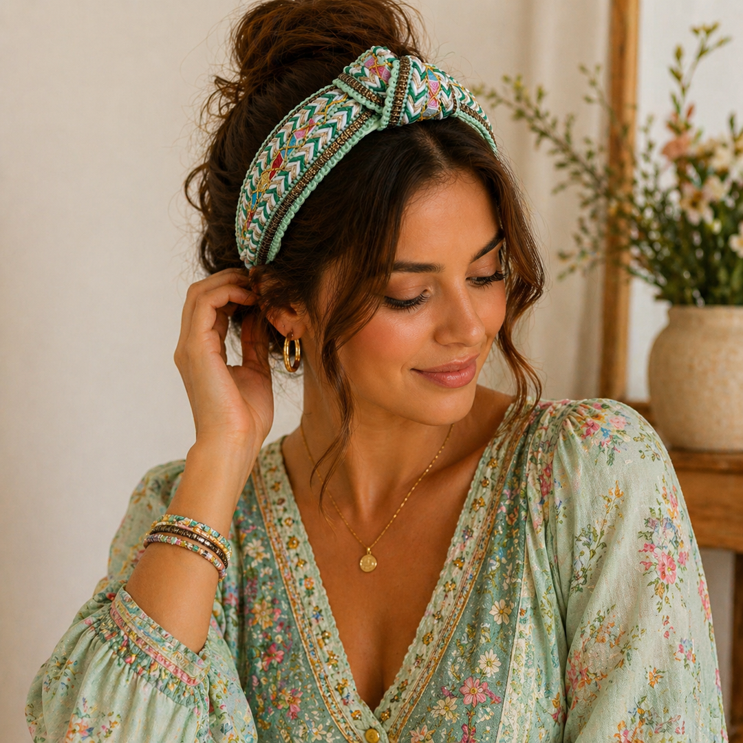 Serre-Tete Tendance Femme Brode