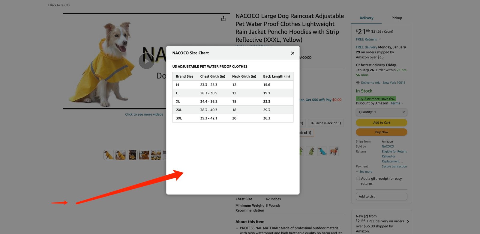Add size charts with Selling Partner Support