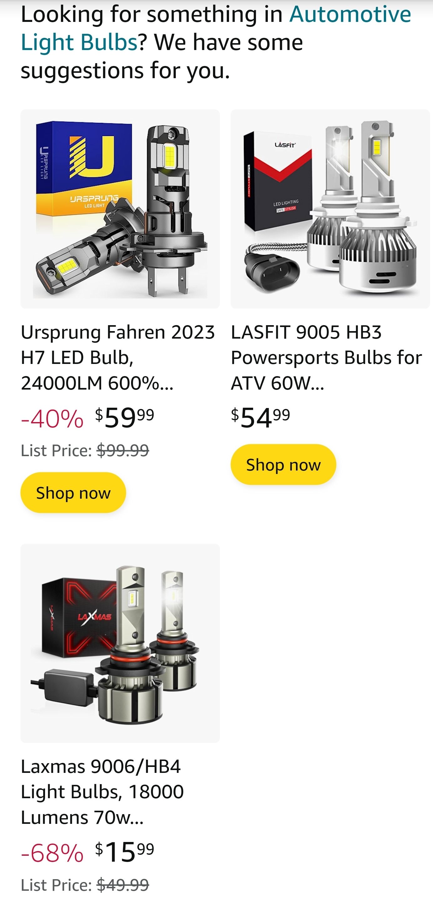 Ampoules LED Headlight Interdites Amazon