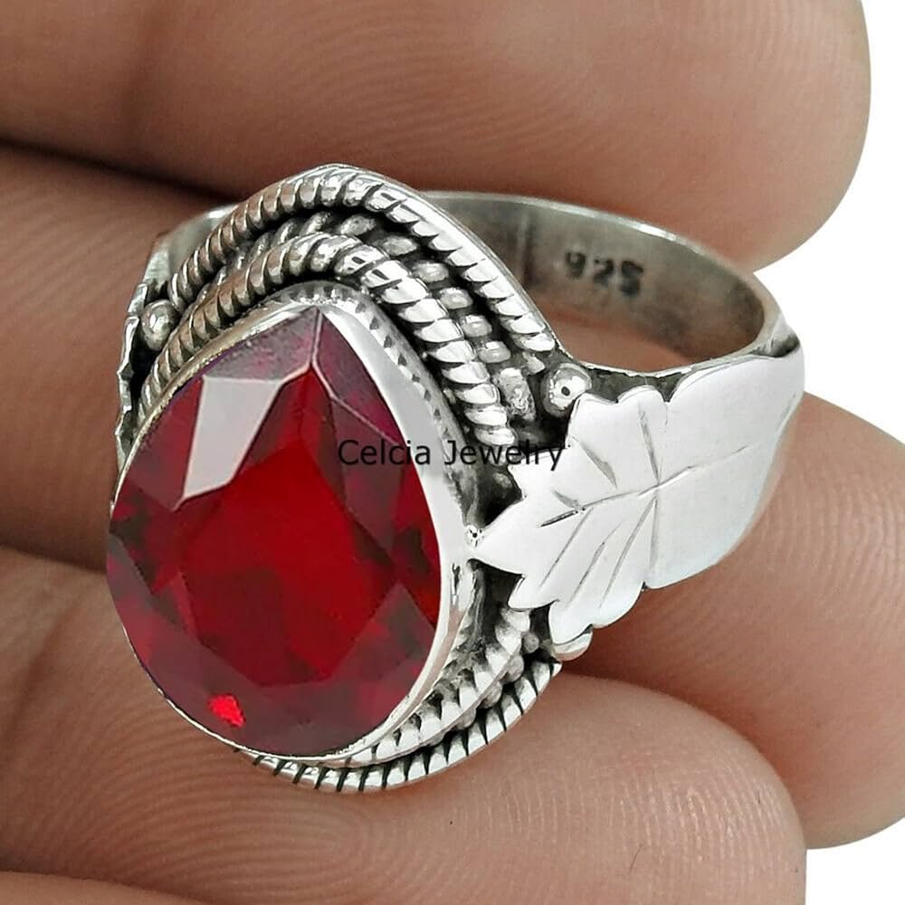 Bague naturelle en argent sterling 925 avec pierres précieuses ...