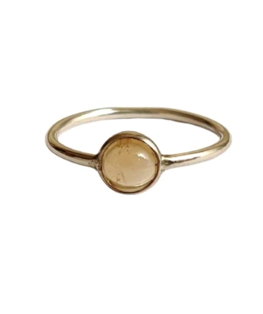 Bague Pierre Citrine Véritable Argent