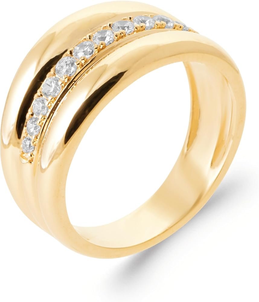 Bague Solitaire Moissanite Ovale Plaquee Or