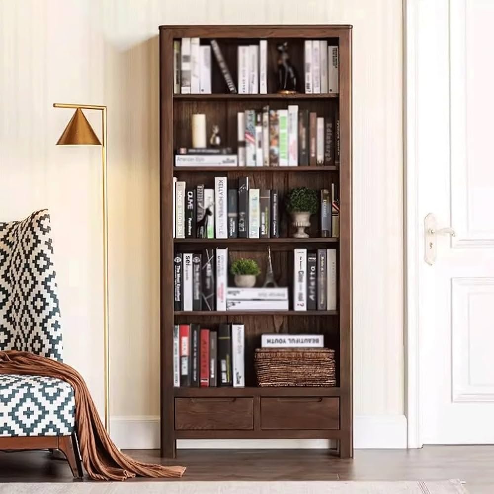 Bookshelf Storage Shelves Solid Wood Bookcase Nordic Modern ...