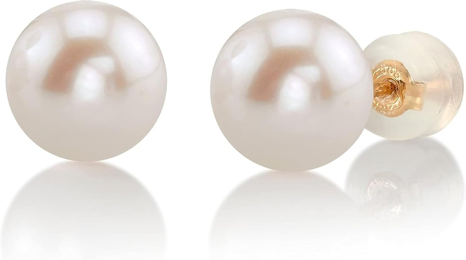 Boucles d'oreilles en or jaune 18 carats avec perles AAA