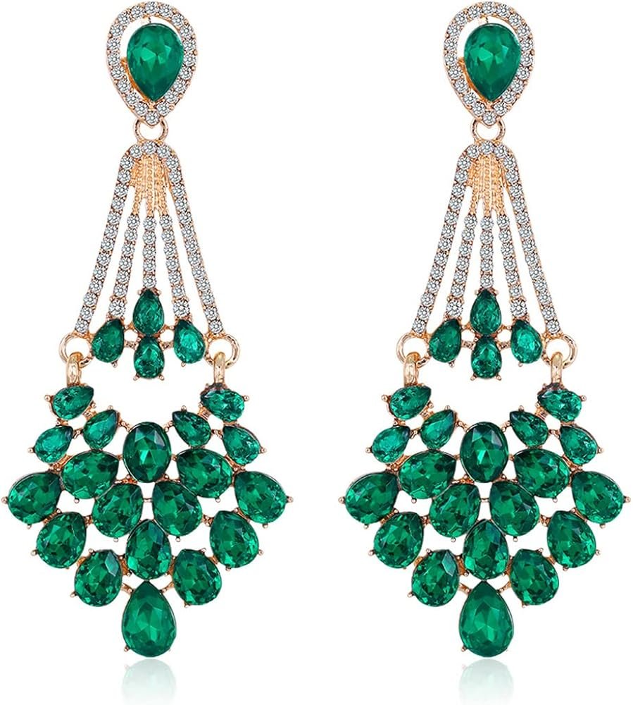 Boucles D'oreilles Fantaisie Verte