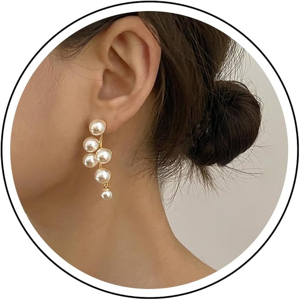 Boucles D'oreilles Pendantes Or Et Perles