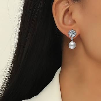 Boucles D'oreilles Pendantes Perle De Culture